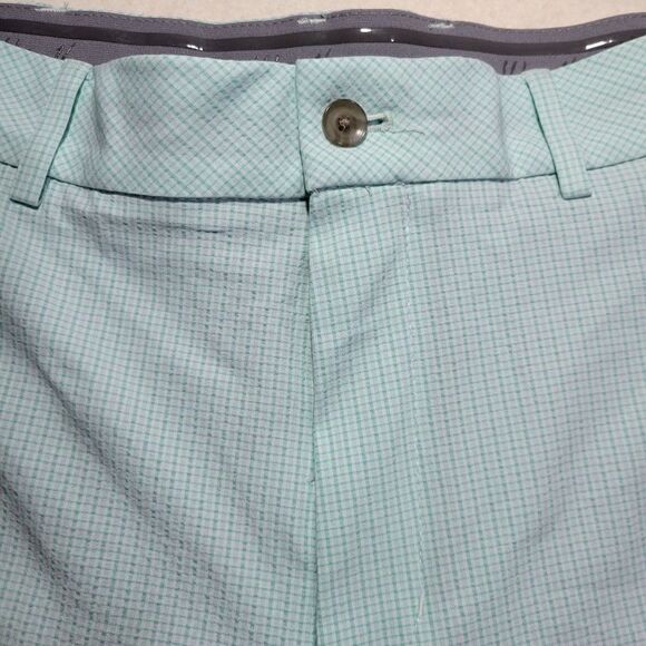 Walter Hagen Shorts Men Size 34 Seersucker Golf Gripper Stretch Waistband Green - Picture 14 of 15